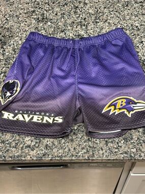 Pro Standard Baltimore Ravens Embroidered Purple Athletic Shorts Mens Large